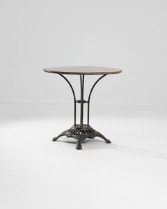 Table de bistrot française vintage en bois et métal