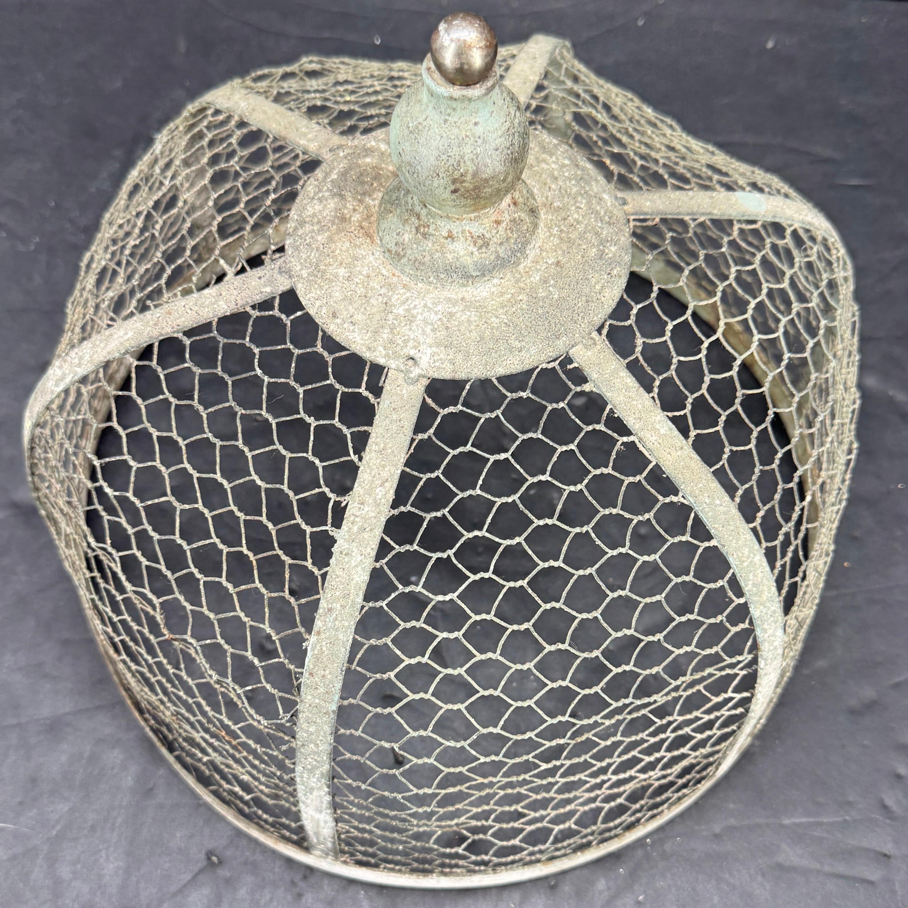 Hand-Crafted Vintage French Wood and Metal Cloche or Dome, circa 1920's For Sale
