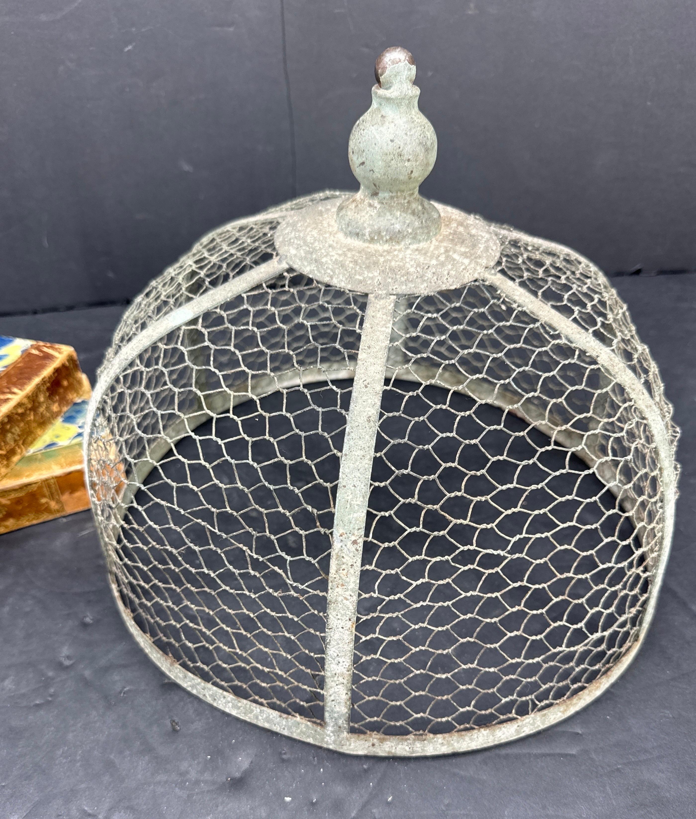 Vintage French Wood and Metal Cloche or Dome, circa 1920's For Sale 1