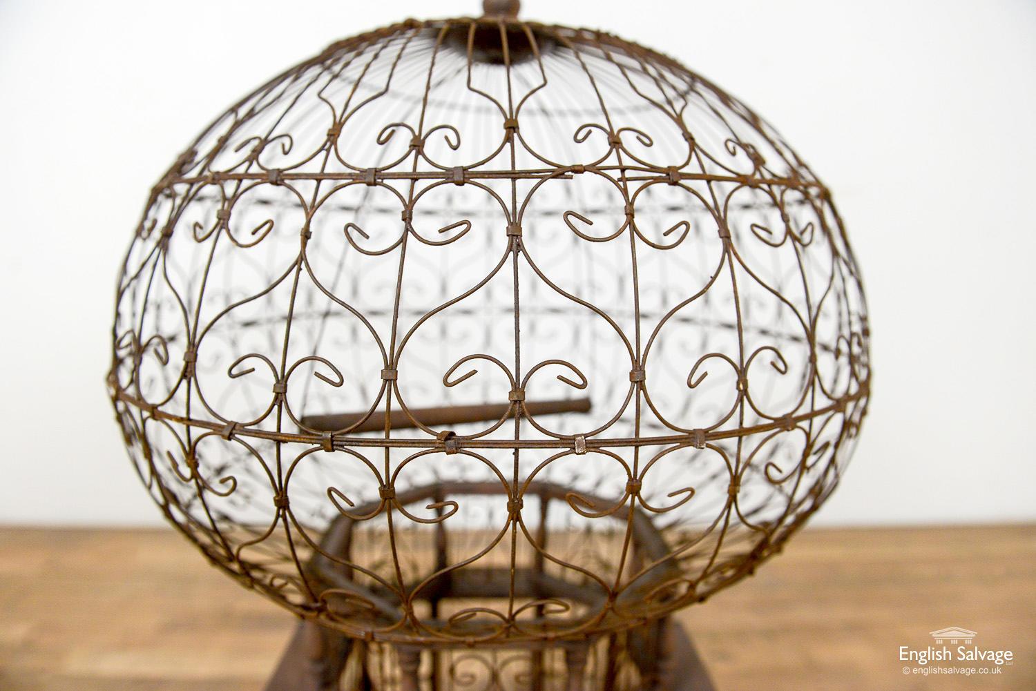 Vintage French Wood and Wire Birdcage, 20th Century For Sale 1