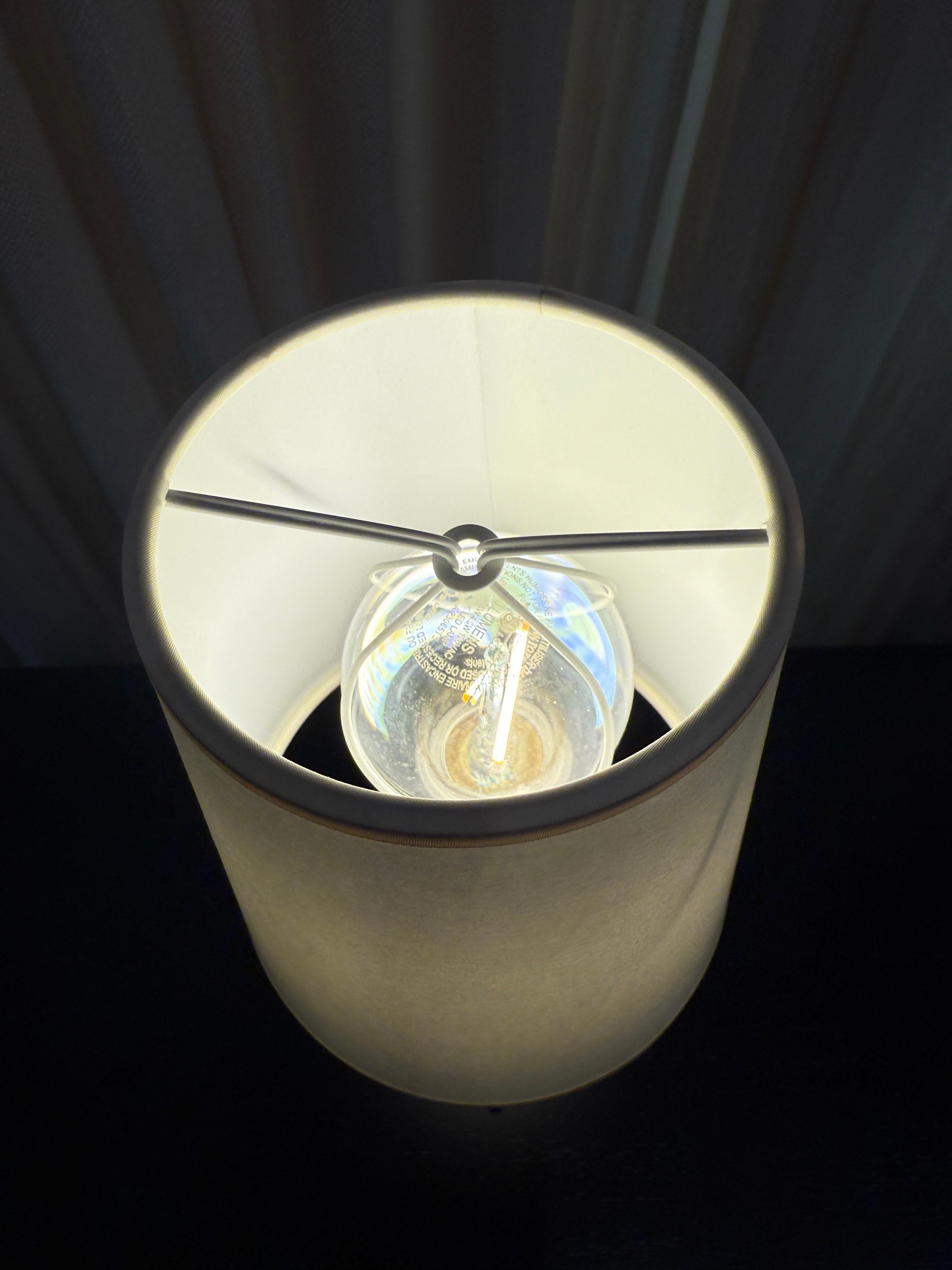 Vintage French Wood & Brass Petite Table Lamp For Sale 1