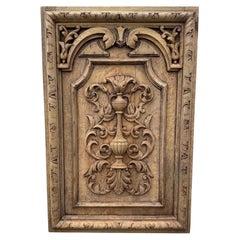 Vintage French Wood Carved Panel