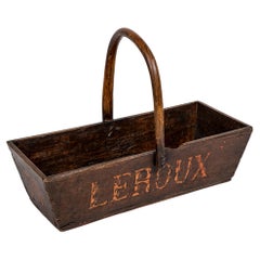 Vintage French Wood Herb Market Basket, circa 1920's