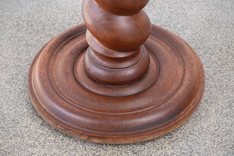 Turned Vintage French Wood Side Table or Pedestal For Sale