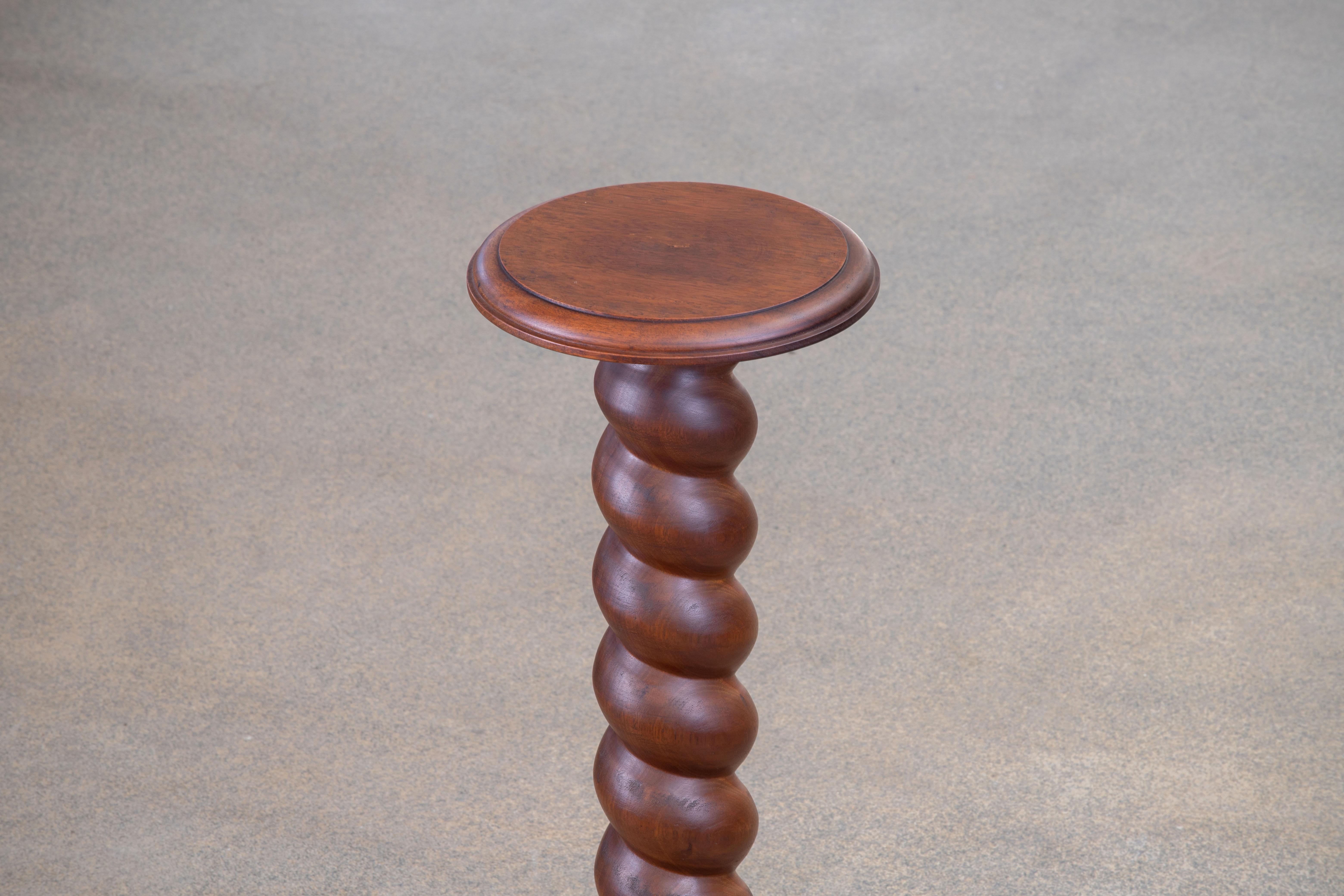 Mid-20th Century Vintage French Wood Side Table or Pedestal For Sale