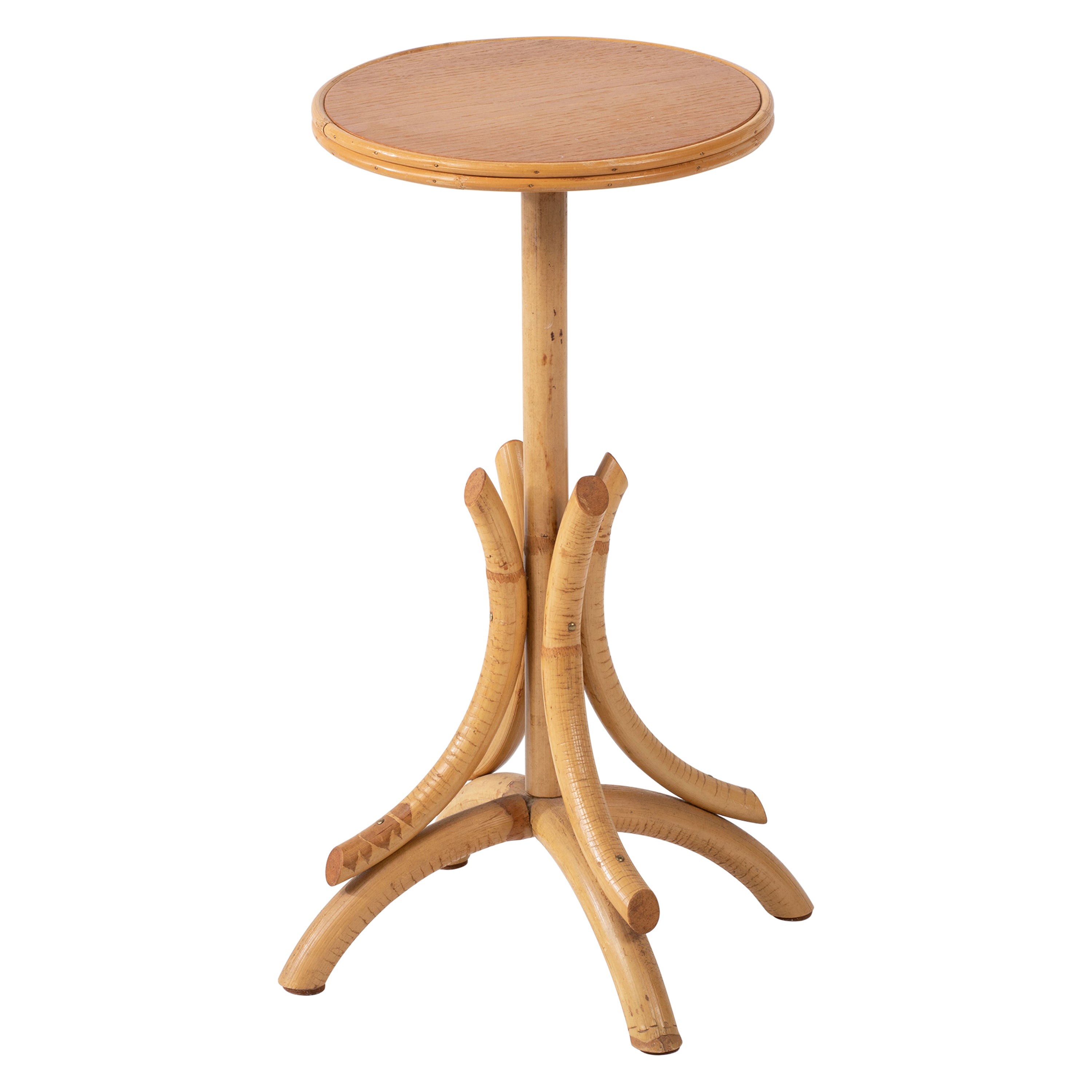 Vintage French Wood Side Table or Pedestal