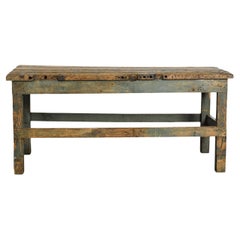 Tavolo francese vintage in legno verniciato di grigio