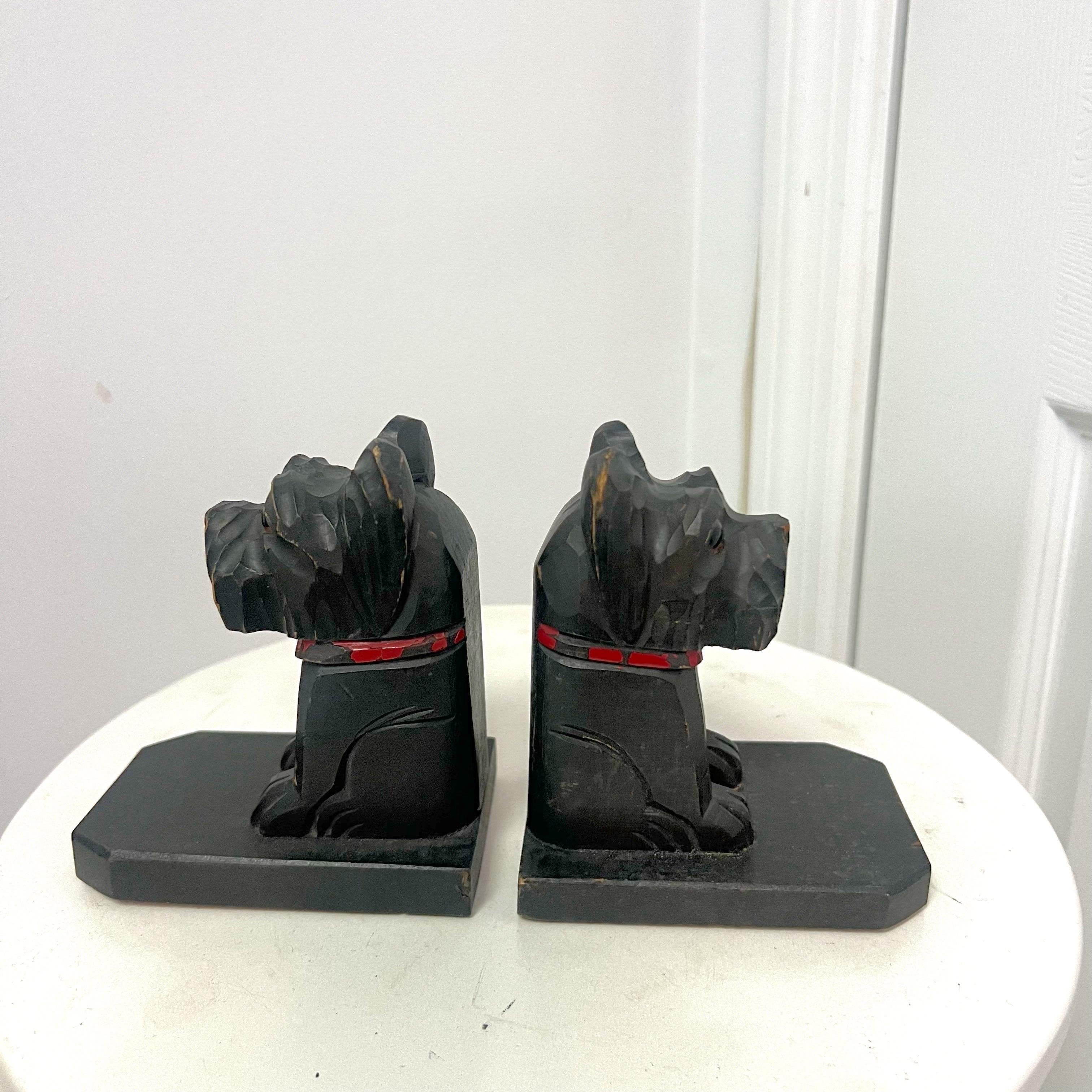 Vintage French Wood Terrier Bookends - a Pair For Sale 3