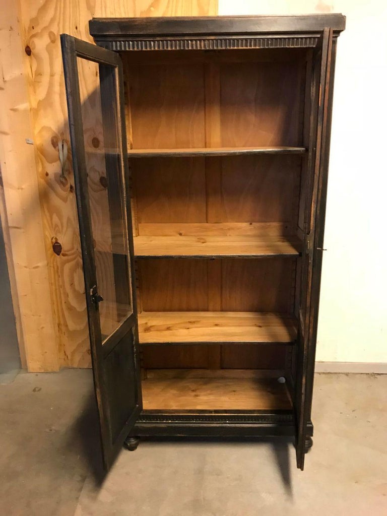 Vintage French Wooden Bookcase Cabinet For Sale At 1stdibs