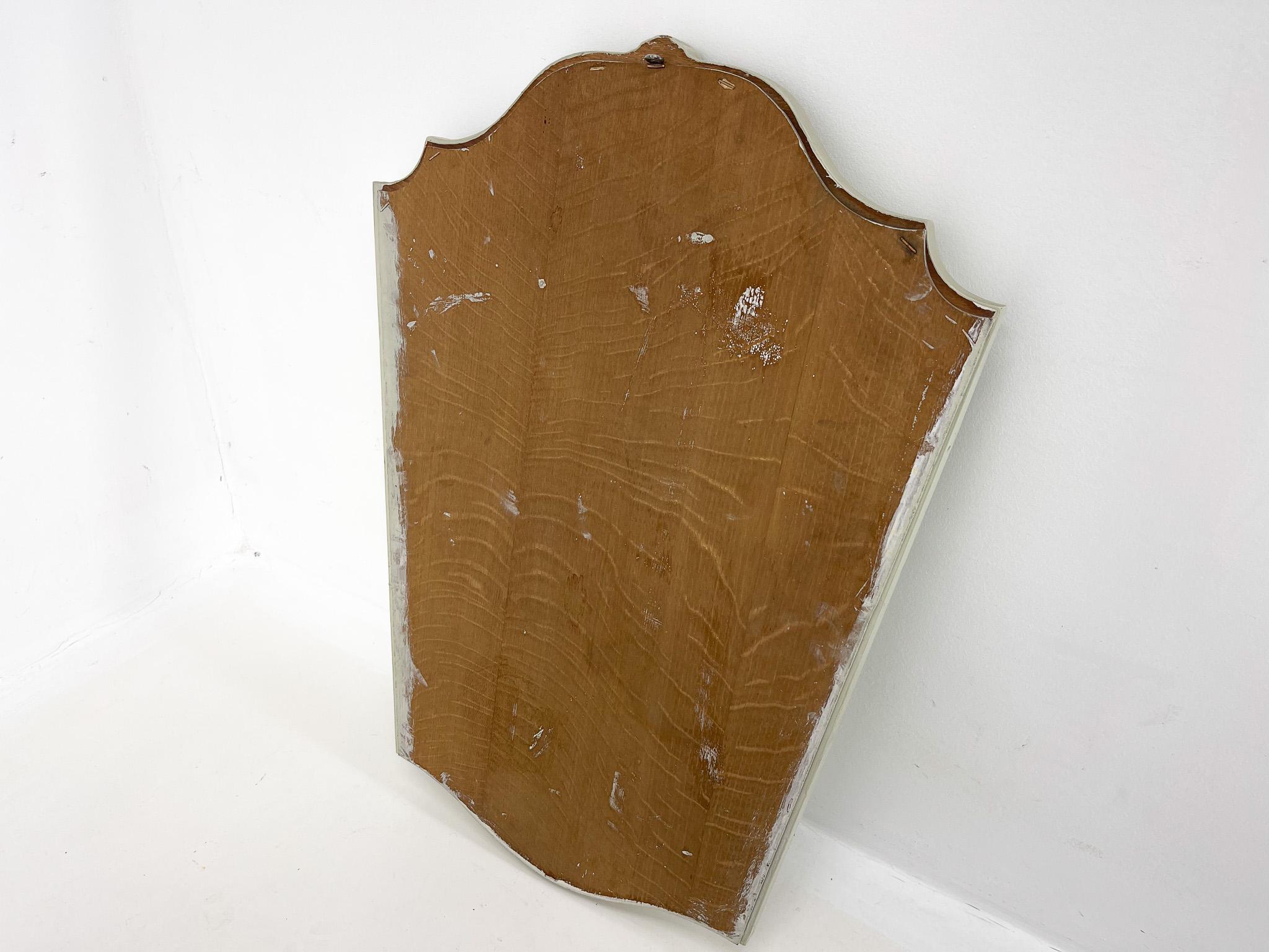 Französischer Vintage-Holzspiegel, 1970er-Jahre im Angebot 2