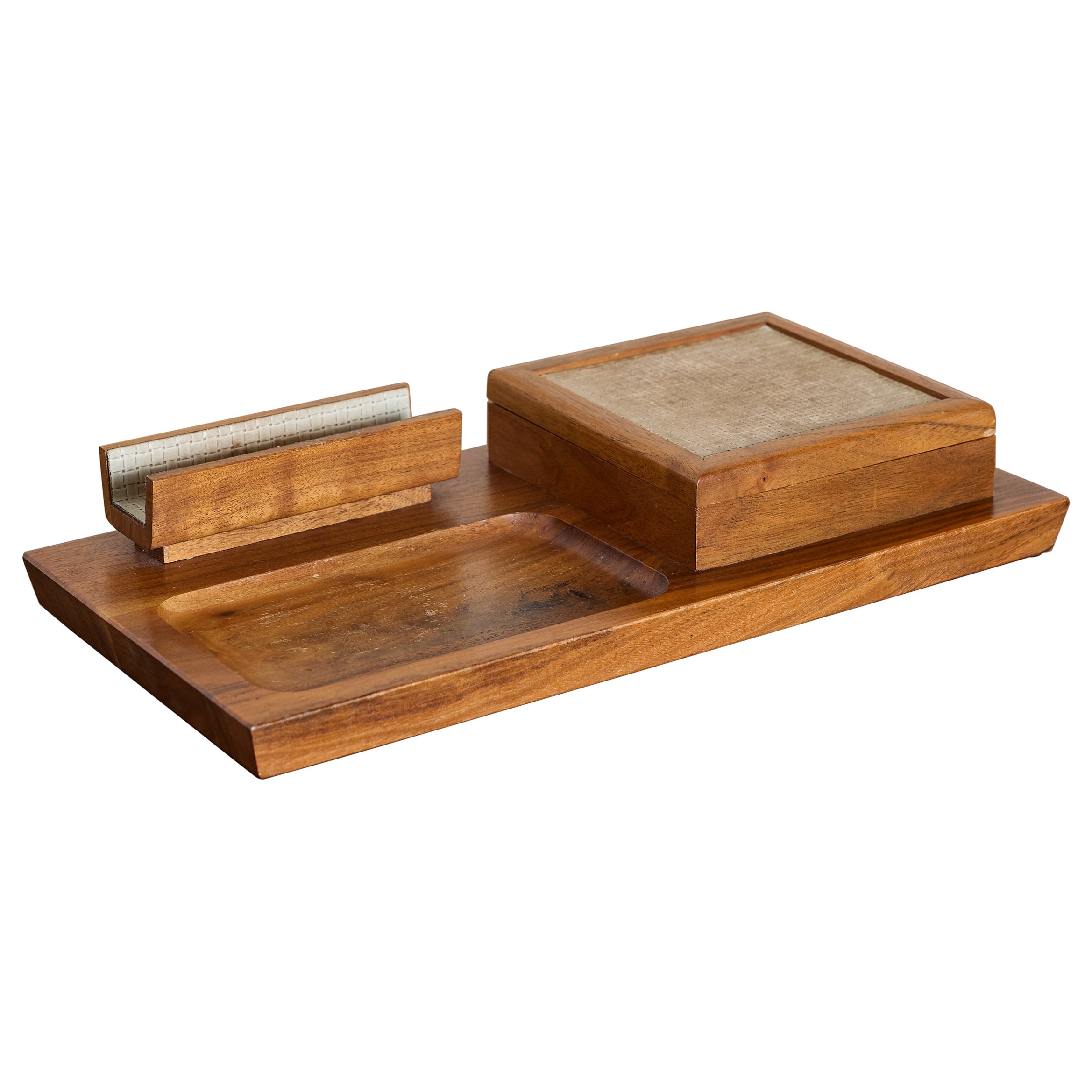 Organisateur de table en bois français vintage