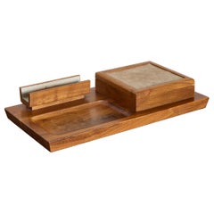 Vintage Französisch hölzerne Tischplatte Organisator