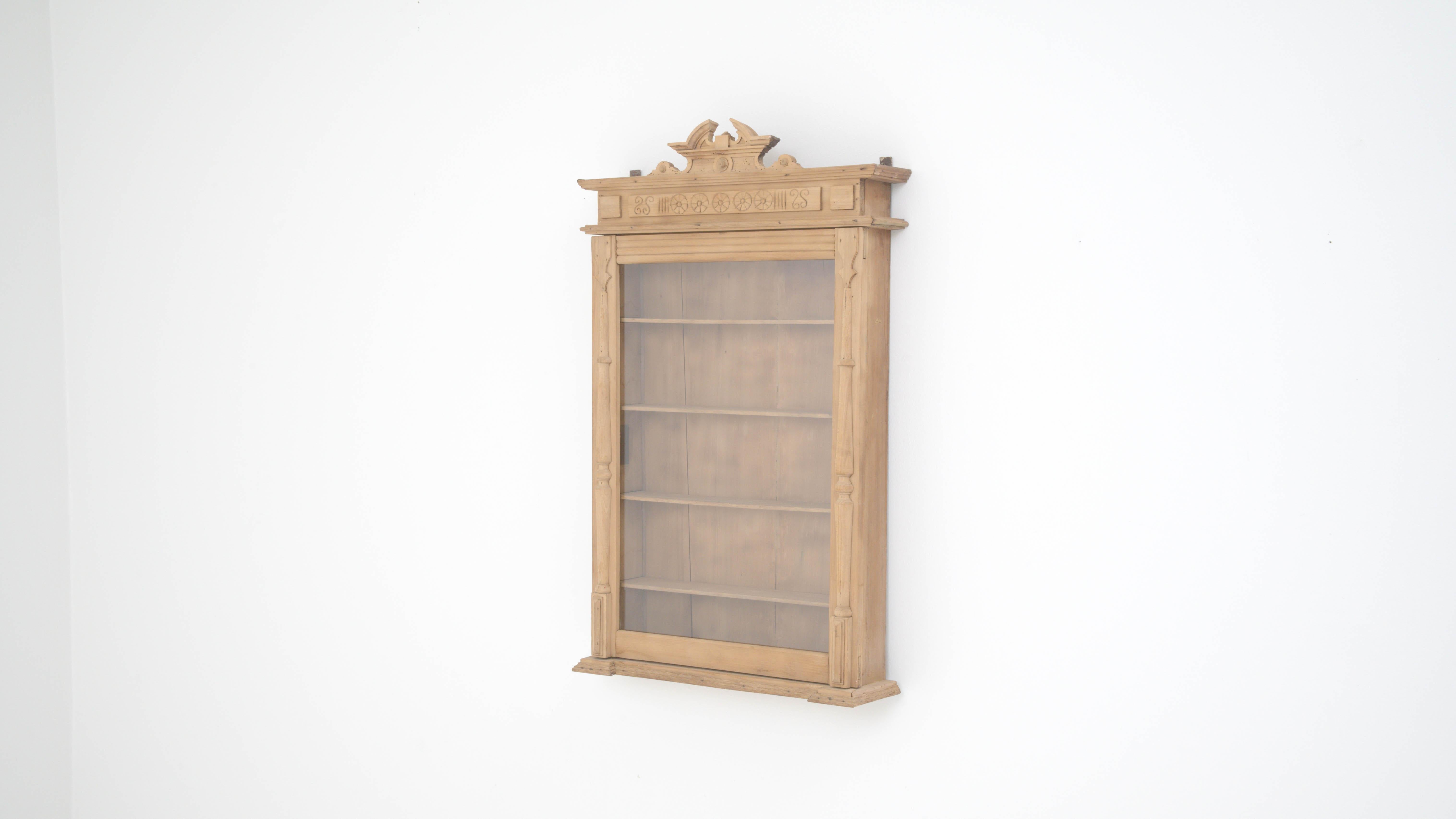 Vintage French Wooden Wall Vitrine For Sale 4