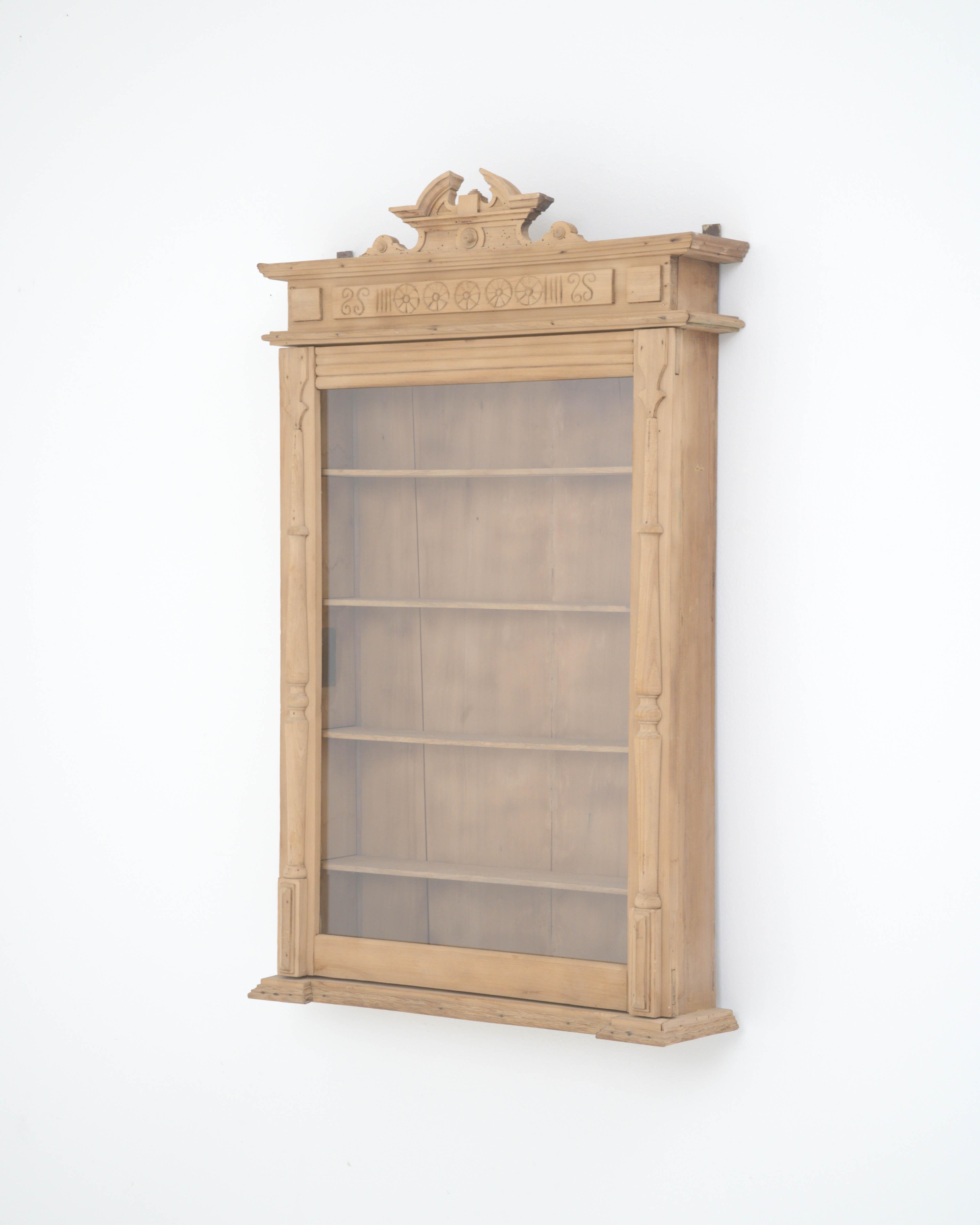 Vintage French Wooden Wall Vitrine For Sale 3