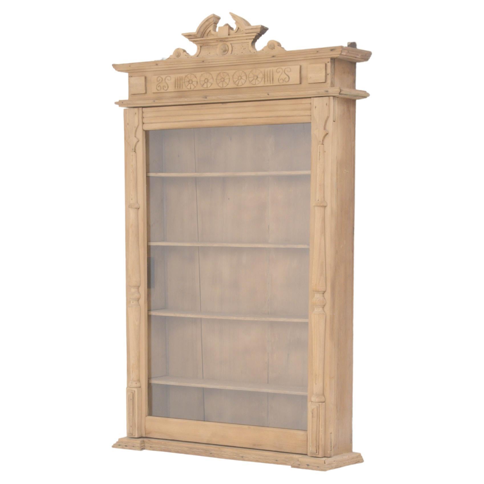 Vintage French Wooden Wall Vitrine For Sale
