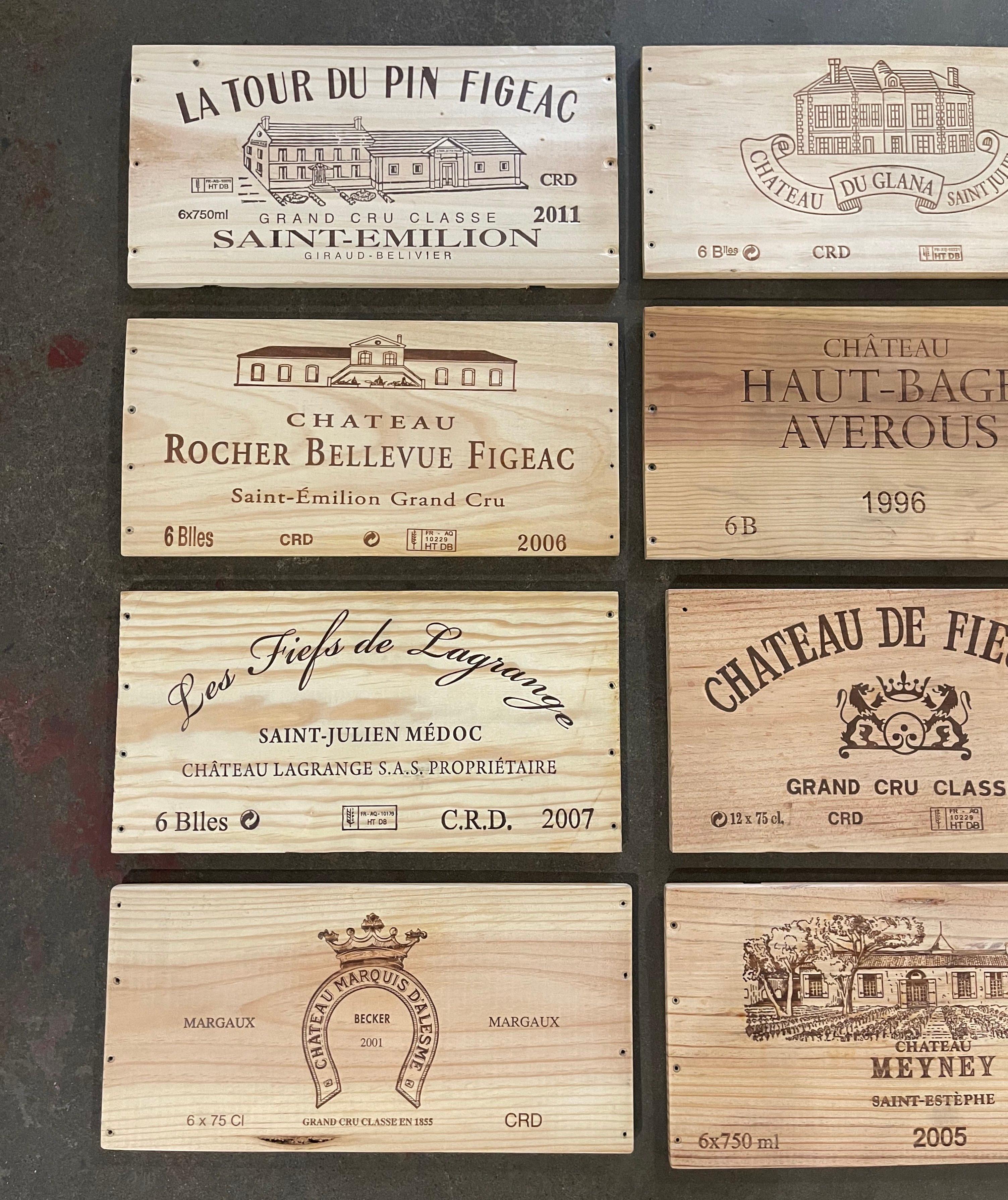 Französische Vintage-Weinschachtelschachteln aus Holz, 12er-Set (Handgefertigt) im Angebot