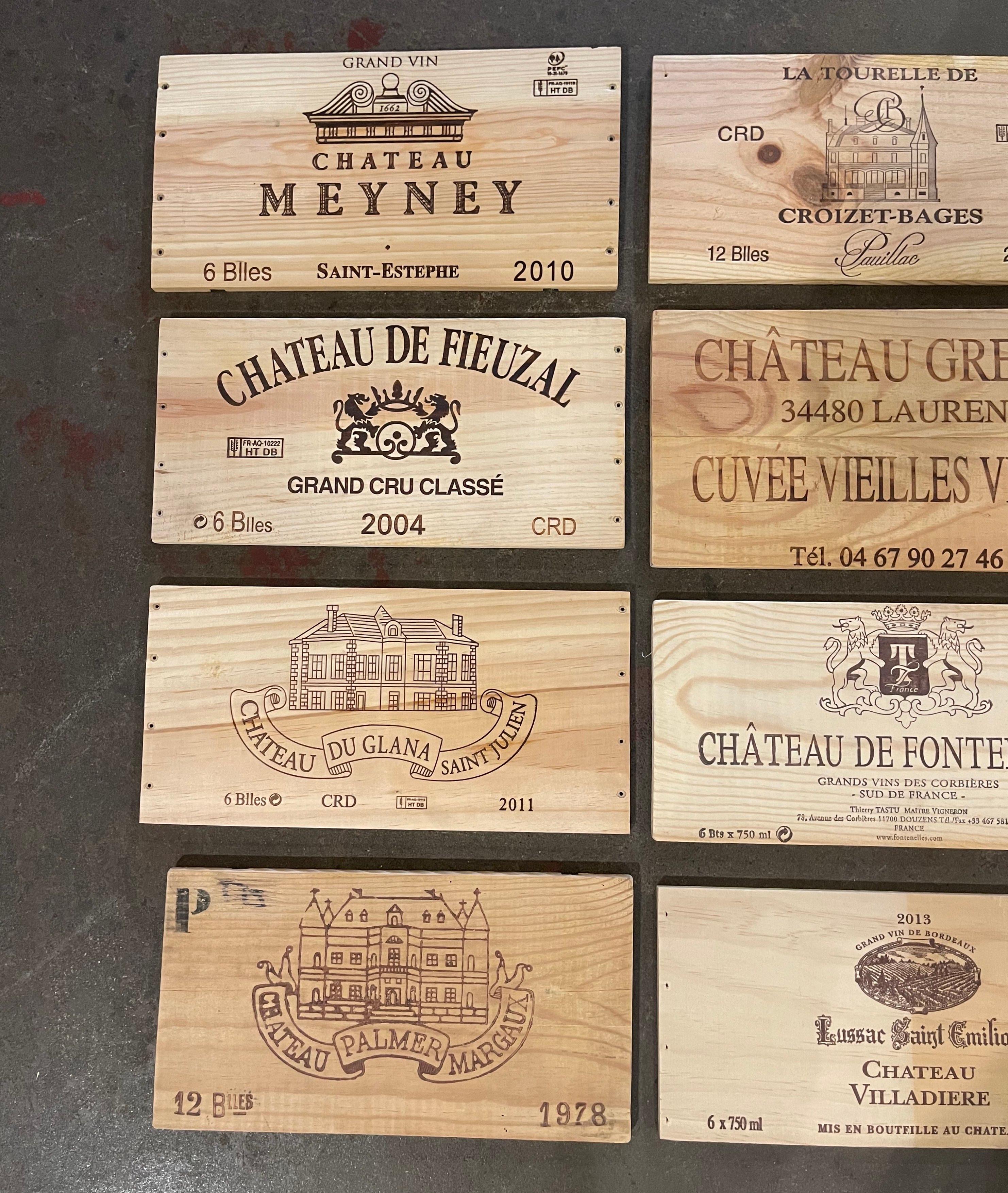 Französische Vintage-Weinschachtelschachteln aus Holz, 12er-Set (Handgefertigt) im Angebot