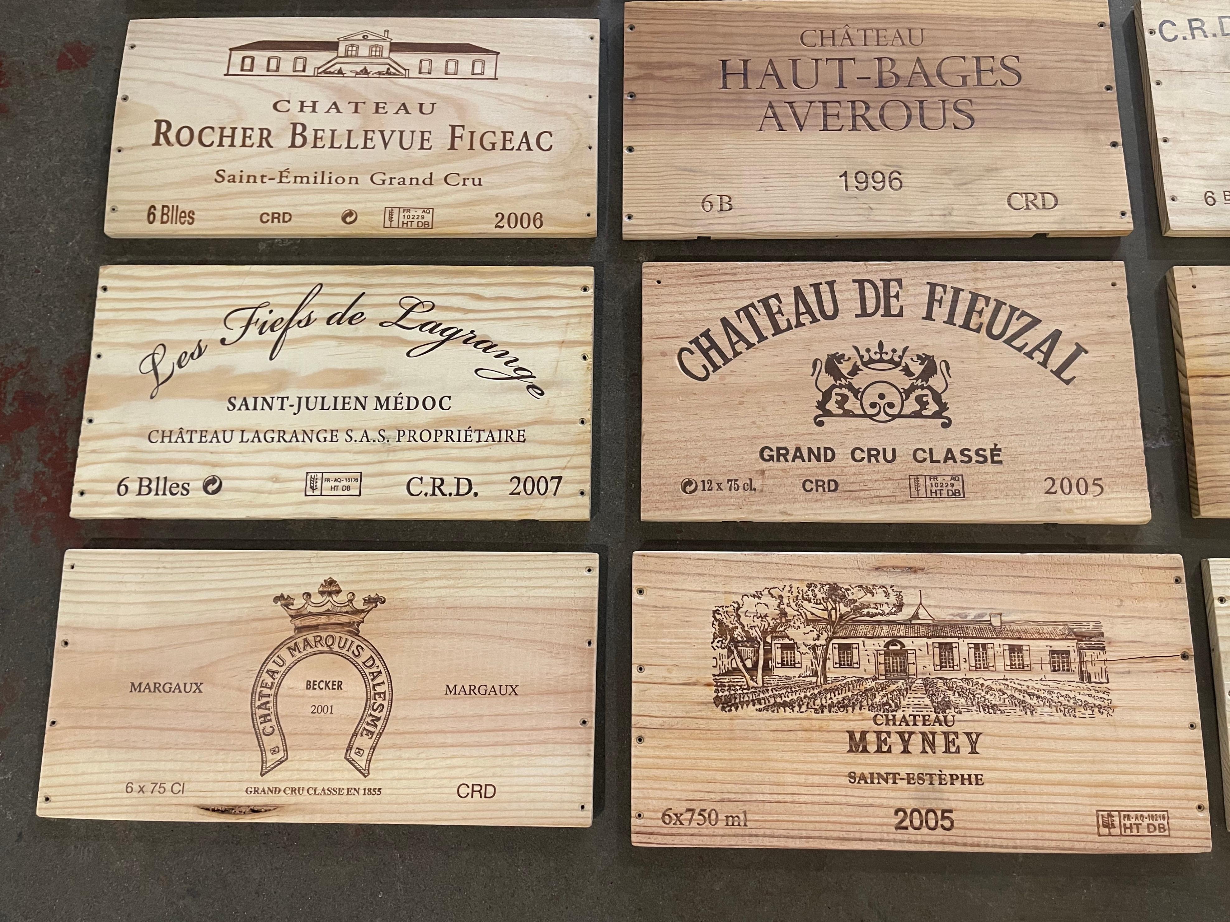 Französische Vintage-Weinschachtelschachteln aus Holz, 12er-Set im Angebot 3