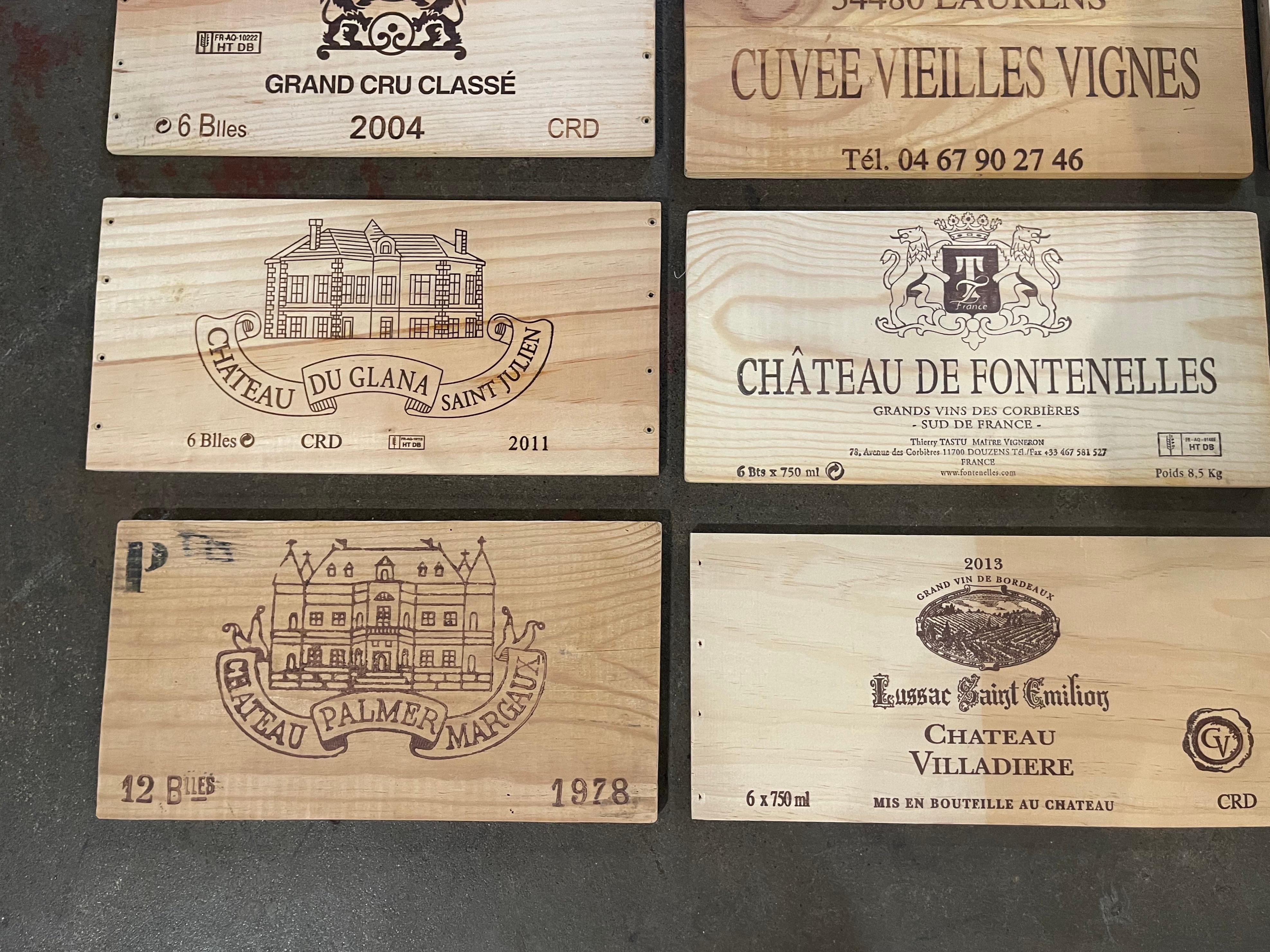 Französische Vintage-Weinschachtelschachteln aus Holz, 12er-Set im Angebot 3