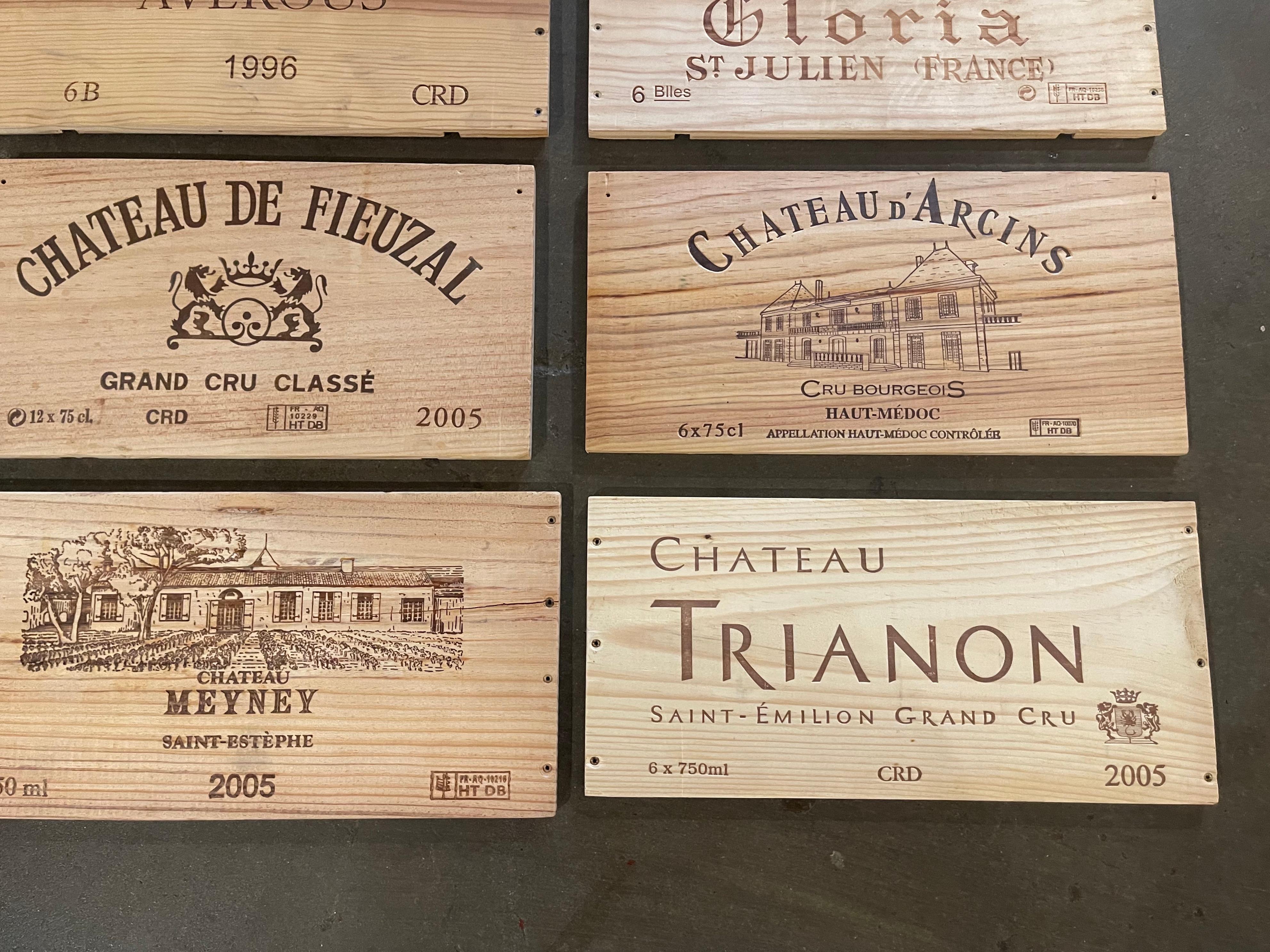 Französische Vintage-Weinschachtelschachteln aus Holz, 12er-Set im Angebot 4