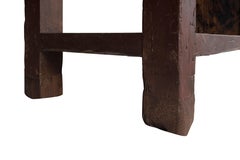 Vintage French Workshop Console with Weathered Lime Stone Top