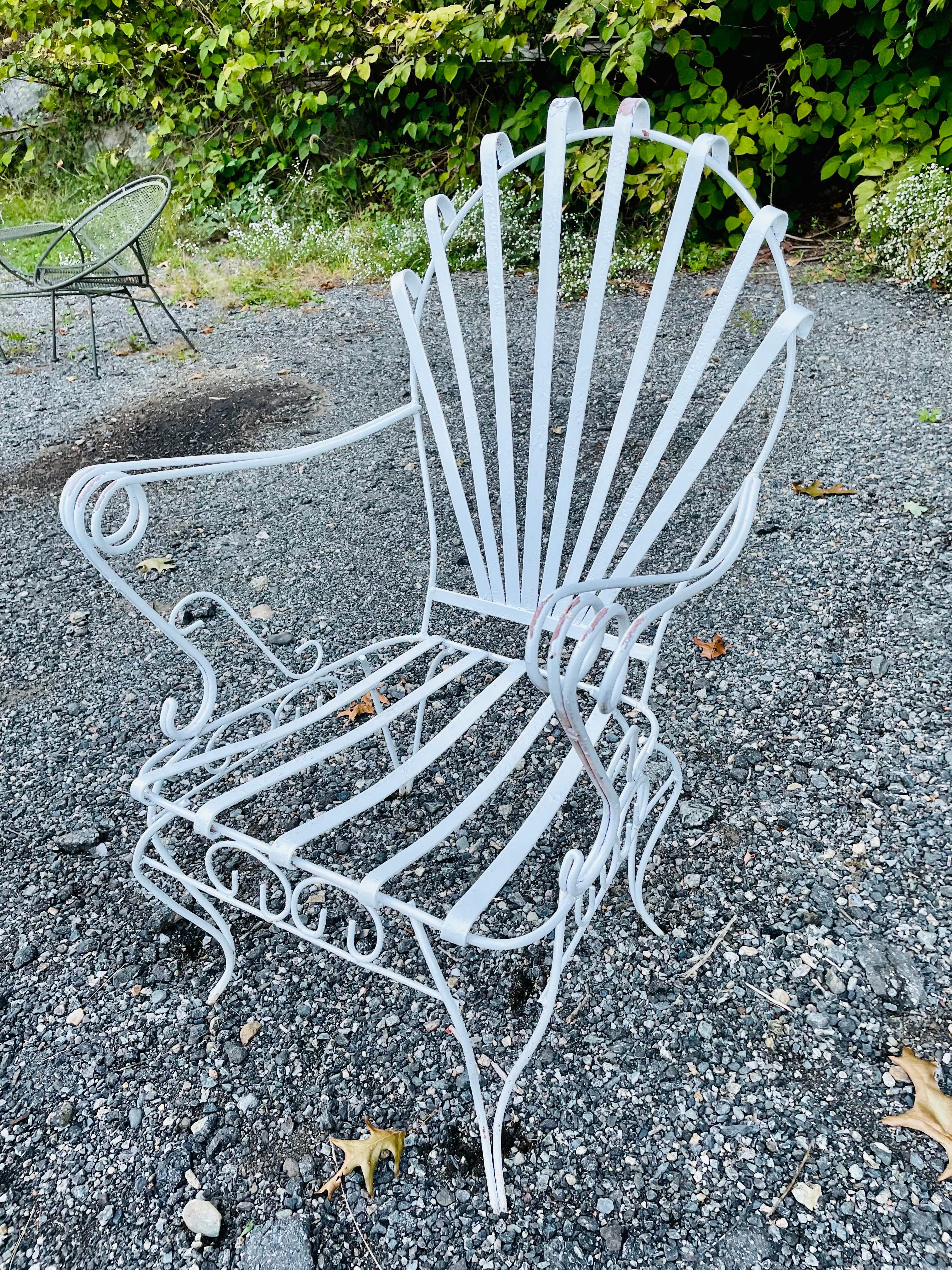 Vintage French Wrought Iron Arm Chair For Sale 5