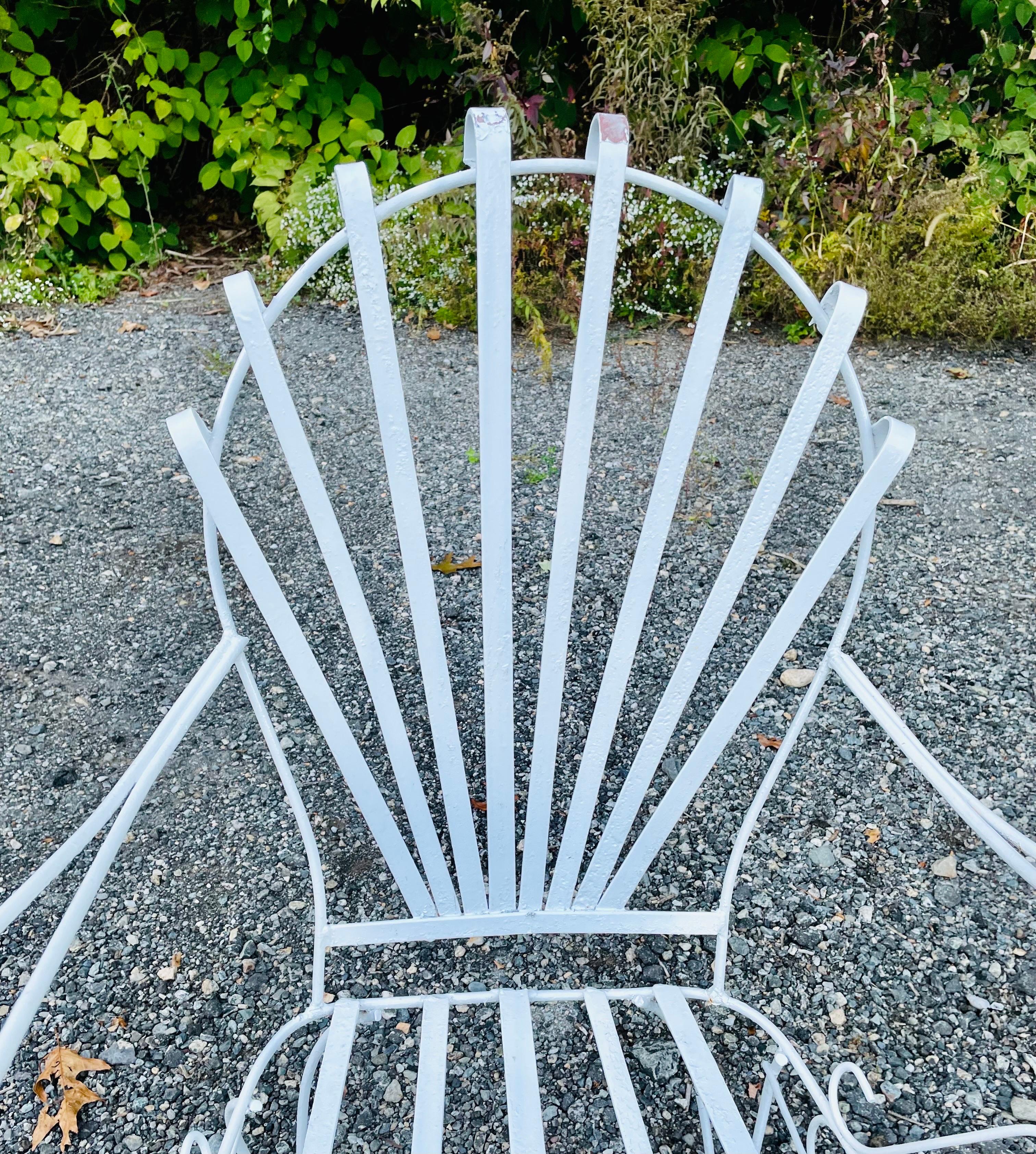 Vintage French Wrought Iron Arm Chair In Good Condition For Sale In Cumberland, RI