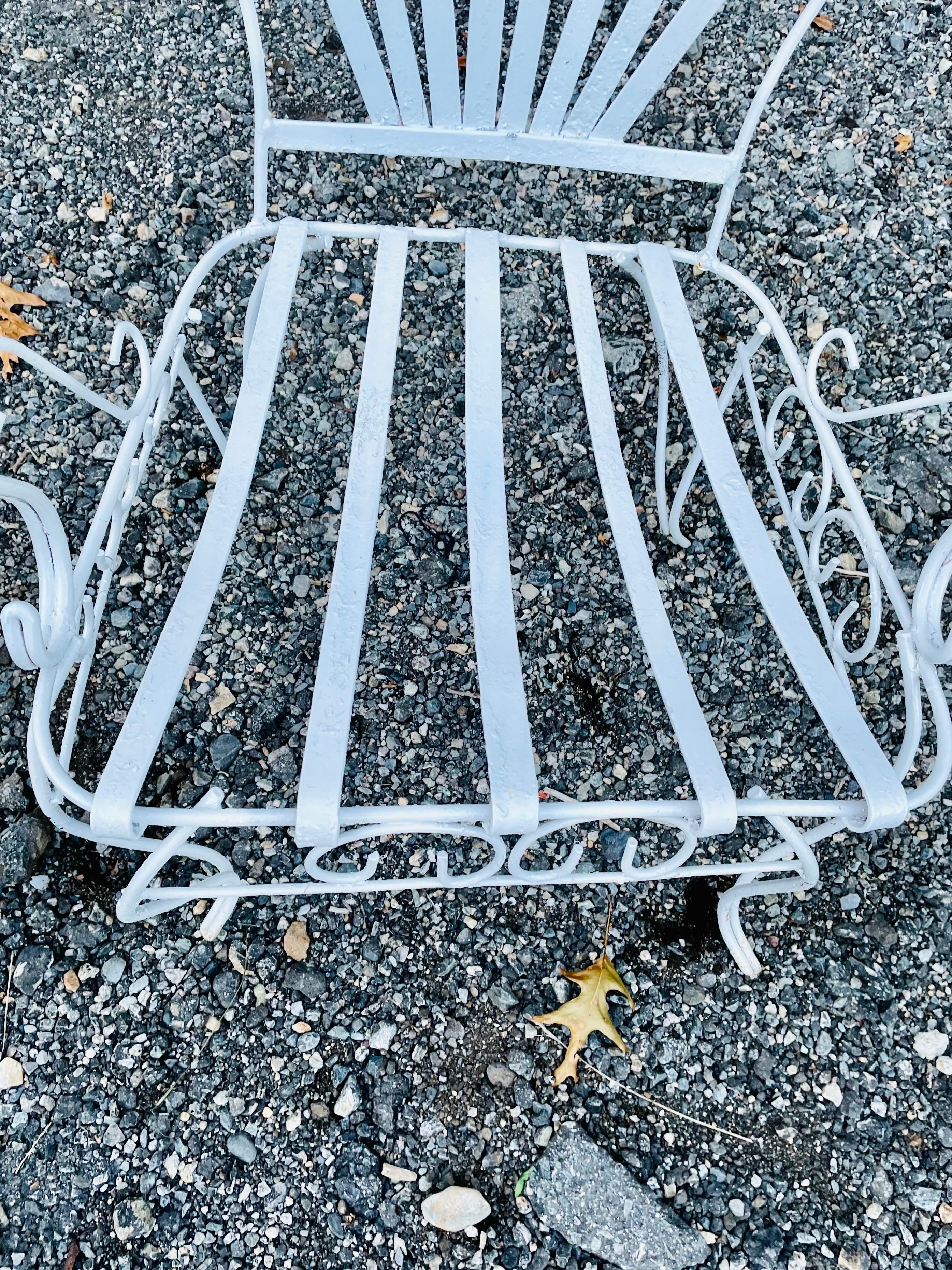 20th Century Vintage French Wrought Iron Arm Chair For Sale