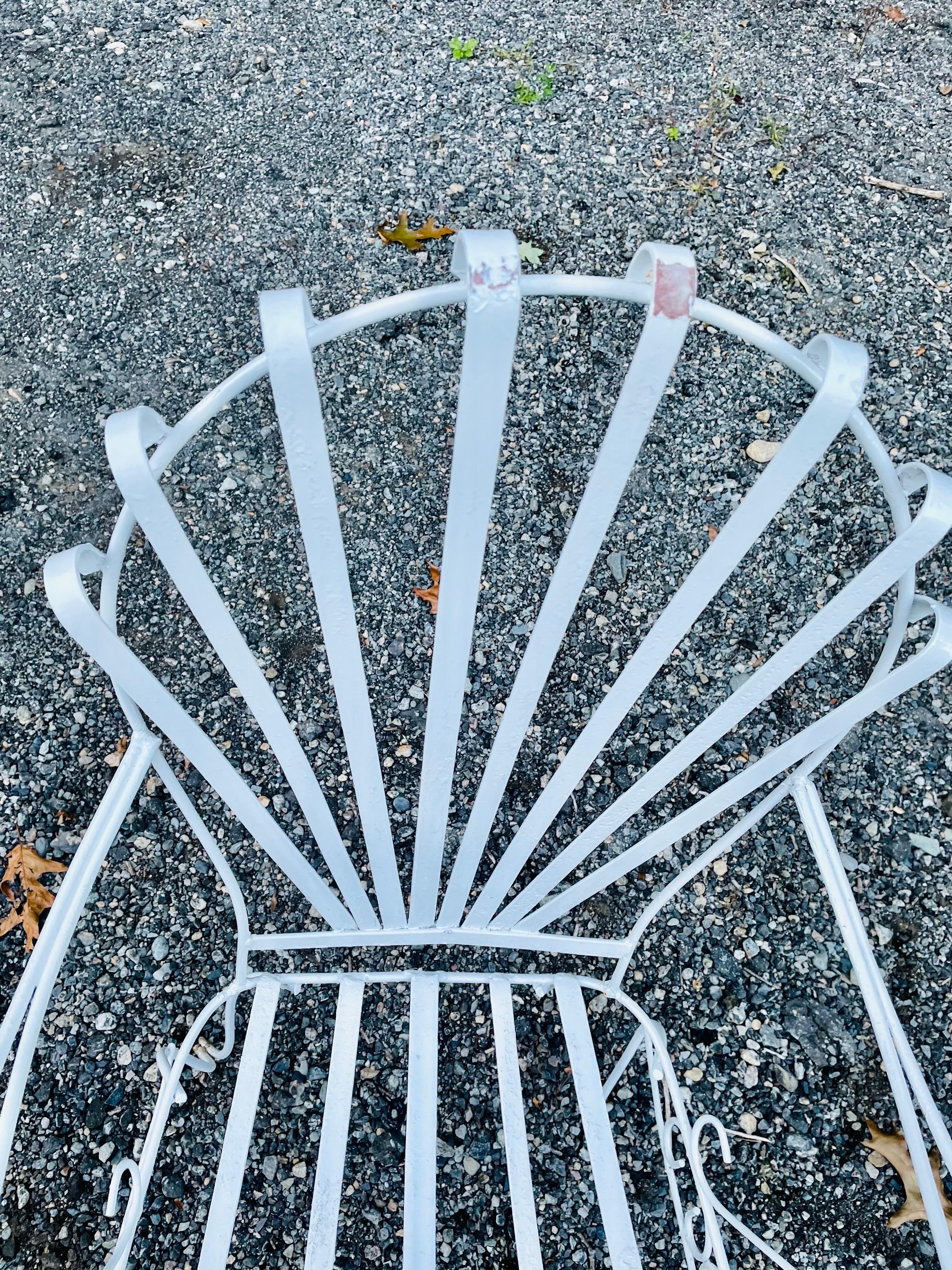 Vintage French Wrought Iron Arm Chair For Sale 2