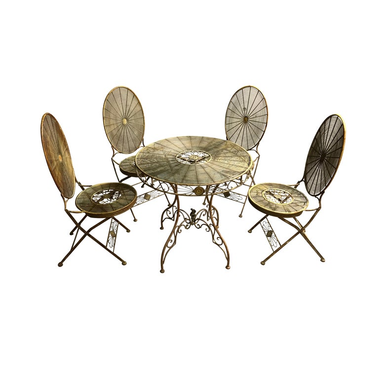 Vintage French Wrought Iron Garden Set, 1970s at 1stDibs