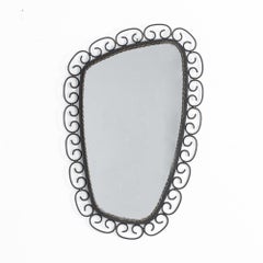 Vintage French Wrought Iron Mirror