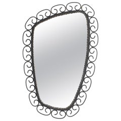 Vintage French Wrought Iron Mirror