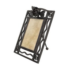 Marco de fotos vintage francés de hierro forjado, hacia 1940