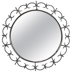 Retro French Wrought Iron Sunburst Mirror