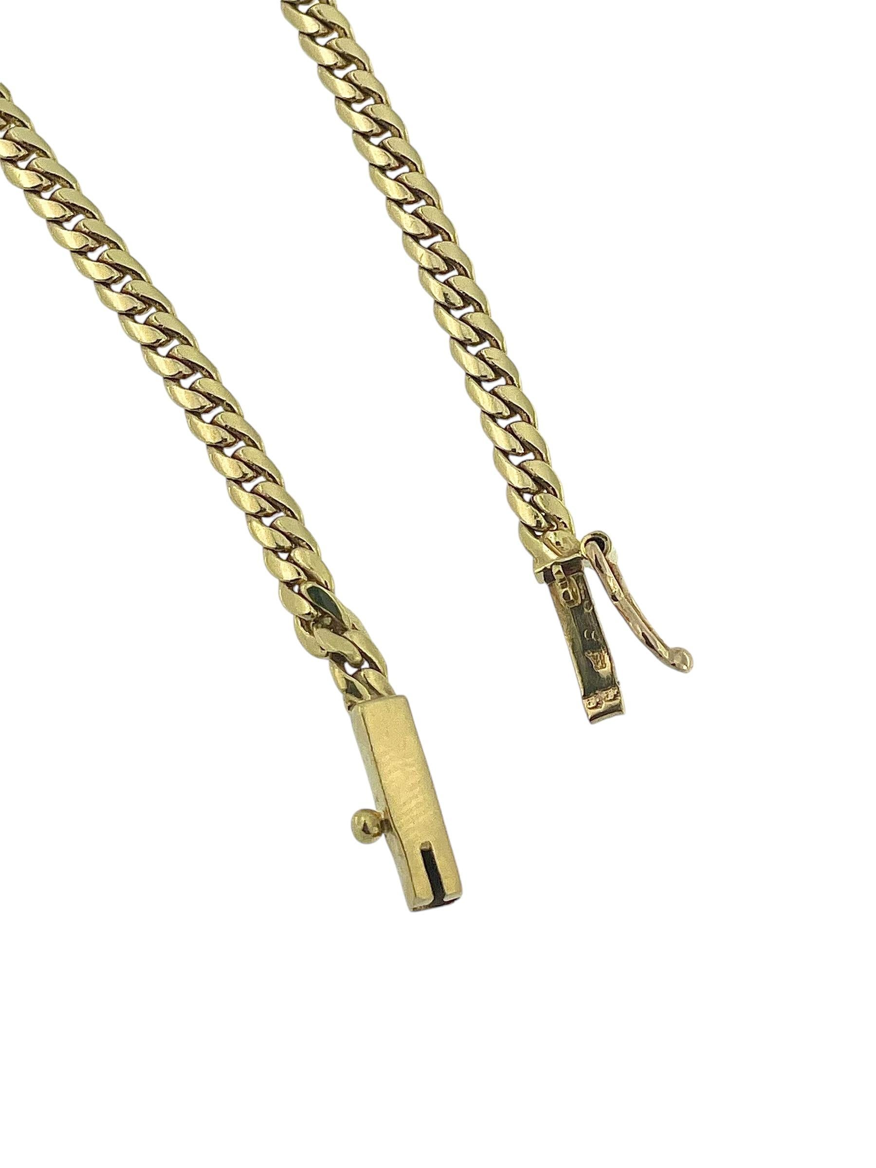 Vintage French Yellow Gold Necklace with Diamonds and Sapphires In Excellent Condition For Sale In Esch sur Alzette, Esch-sur-Alzette