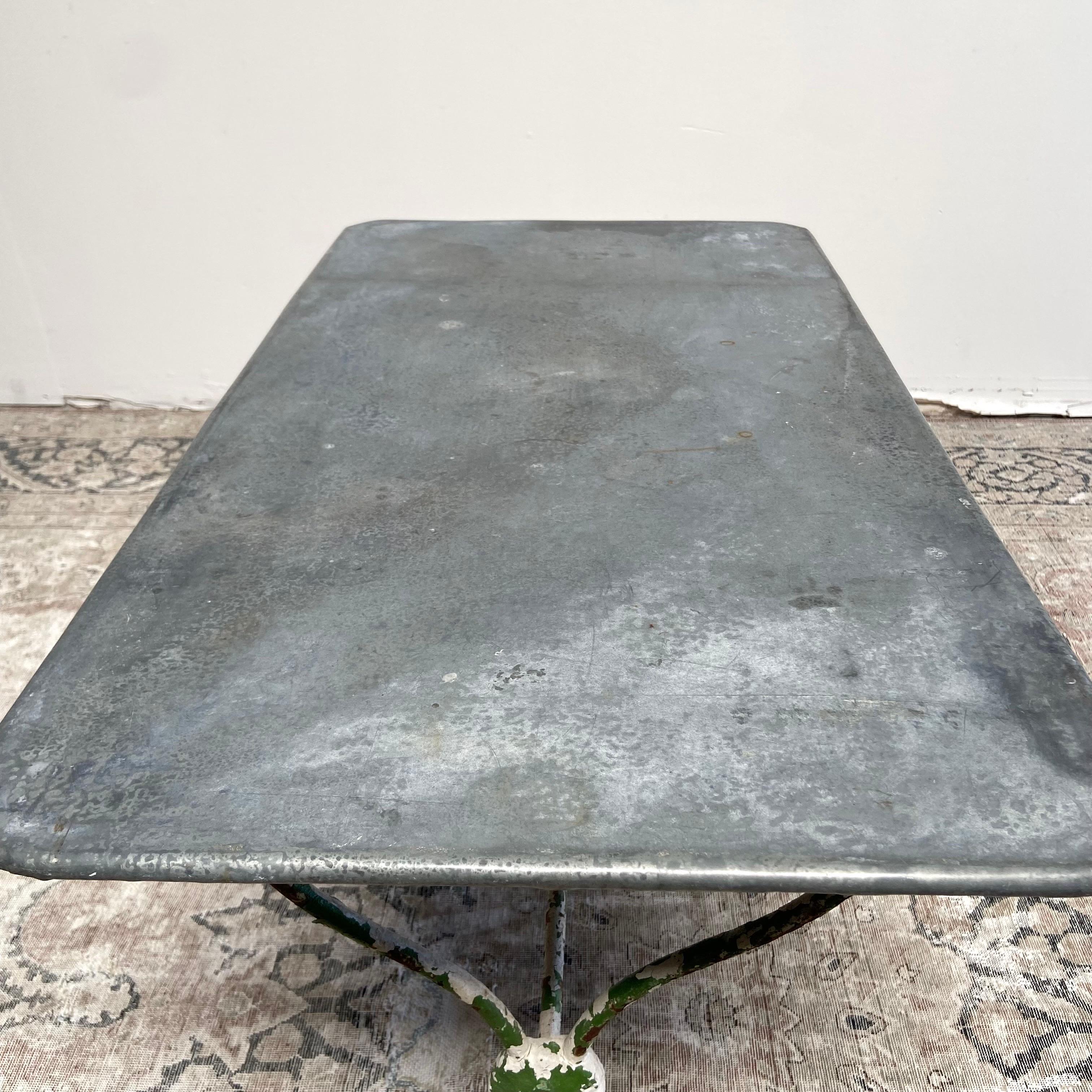 Vintage French Zinc and Iron Potting Garden Table 9