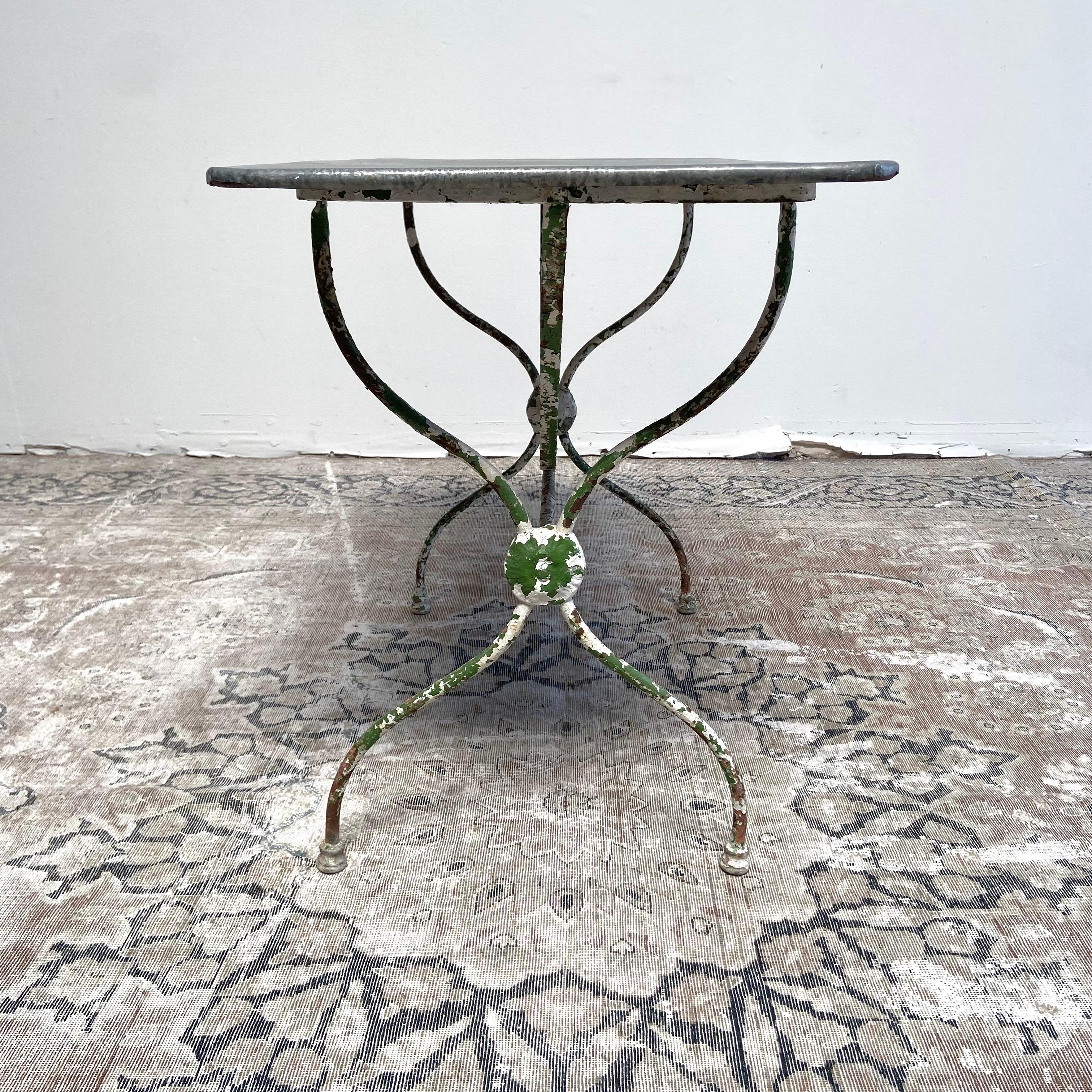 19th Century Vintage French Zinc and Iron Potting Garden Table