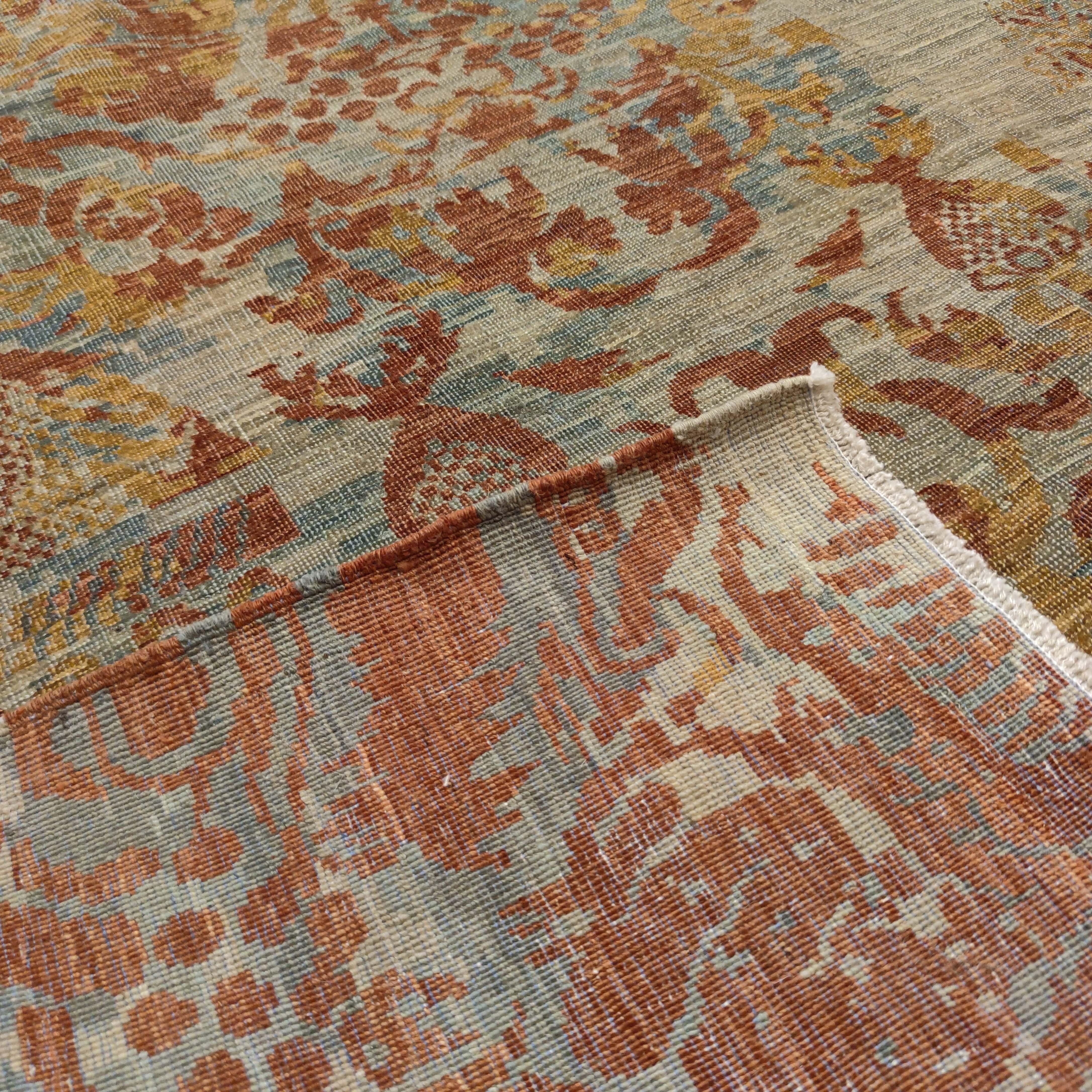 Contemporary Vintage Fresco Style Fabriano Wool and Silk Rug by Alberto Levi Gallery For Sale