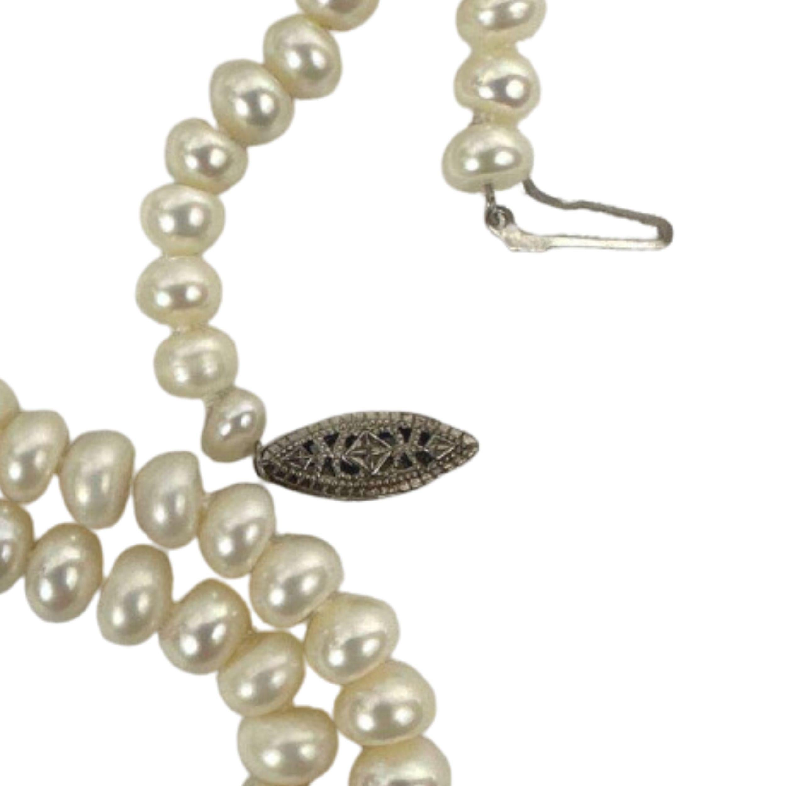 Vintage Fresh Water Natural Pearl Beaded Necklace For Sale 1