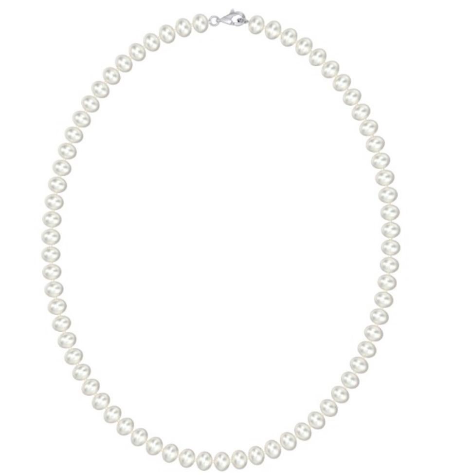Vintage Fresh Water Pearl Single Strand Necklace, Silver Clasp In Excellent Condition For Sale In New York, NY
