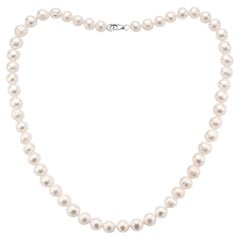 Retro Fresh Water Pearl Single Strand Necklace, Silver Clasp