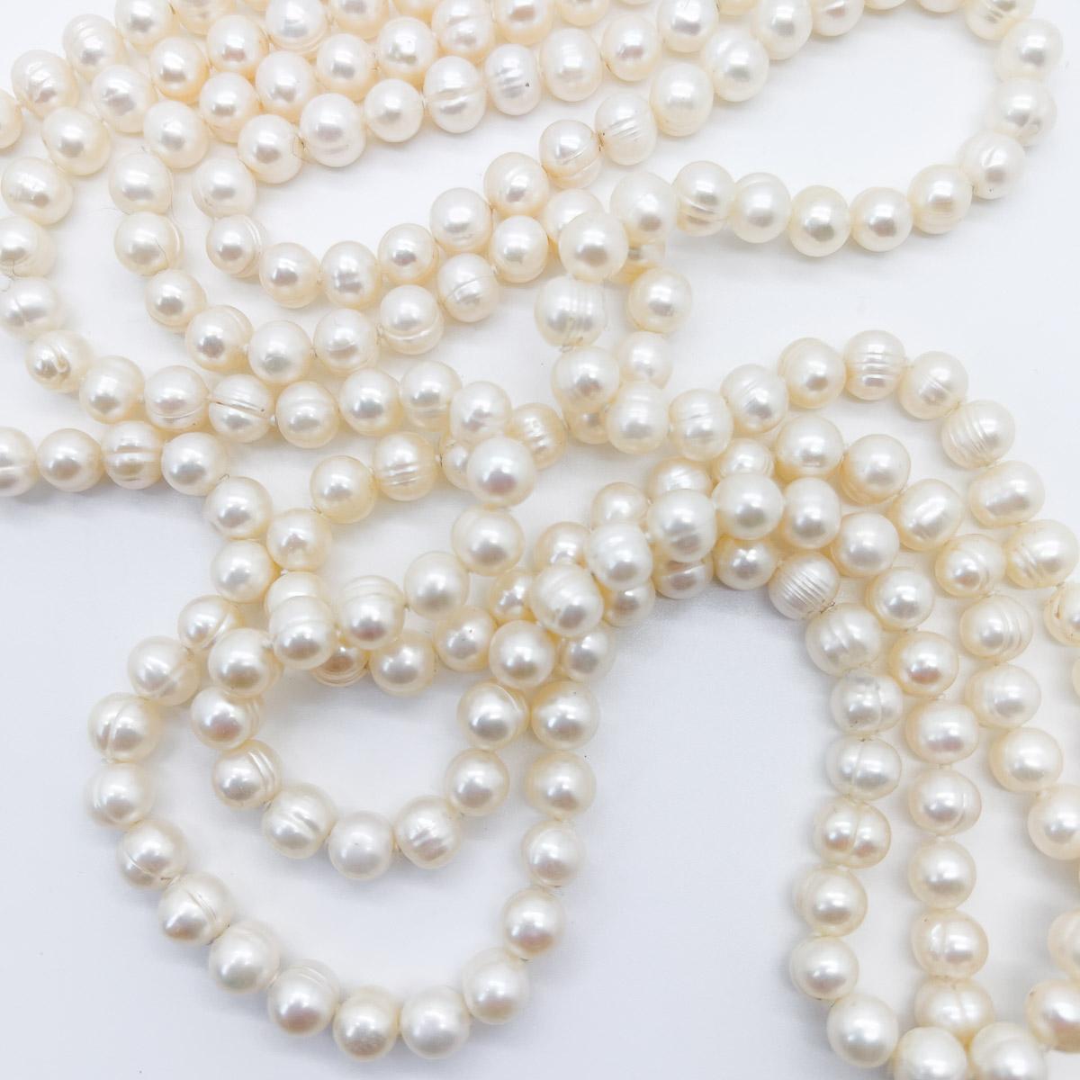 Vintage Freshwater Pearl Necklace 1990s For Sale 2