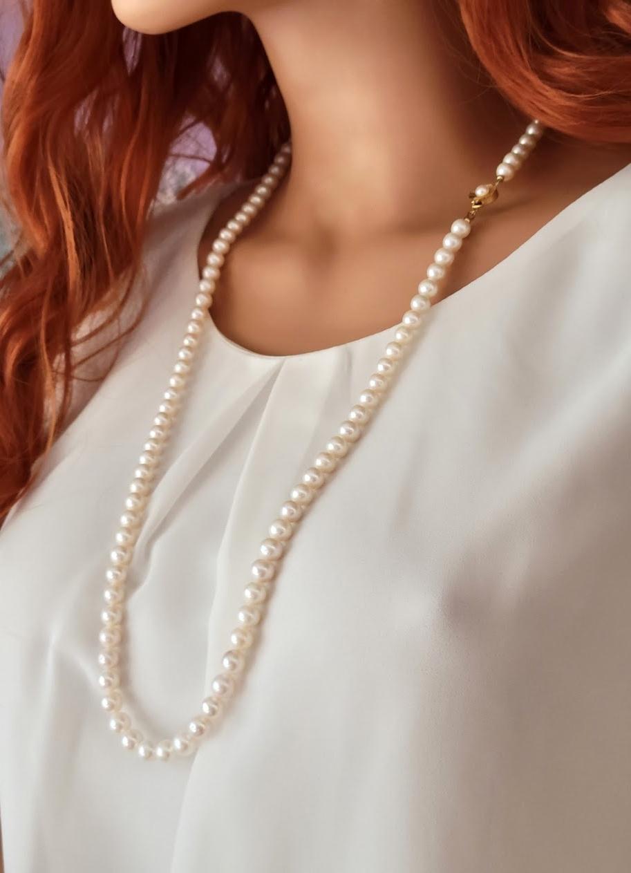 Vintage Freshwater Pearl Necklace For Sale 1