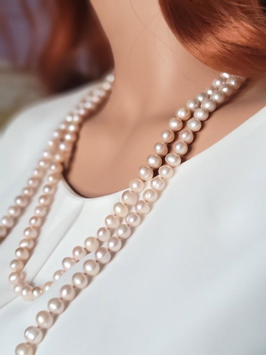 Bead Vintage Freshwater Pearl Necklace Length 64