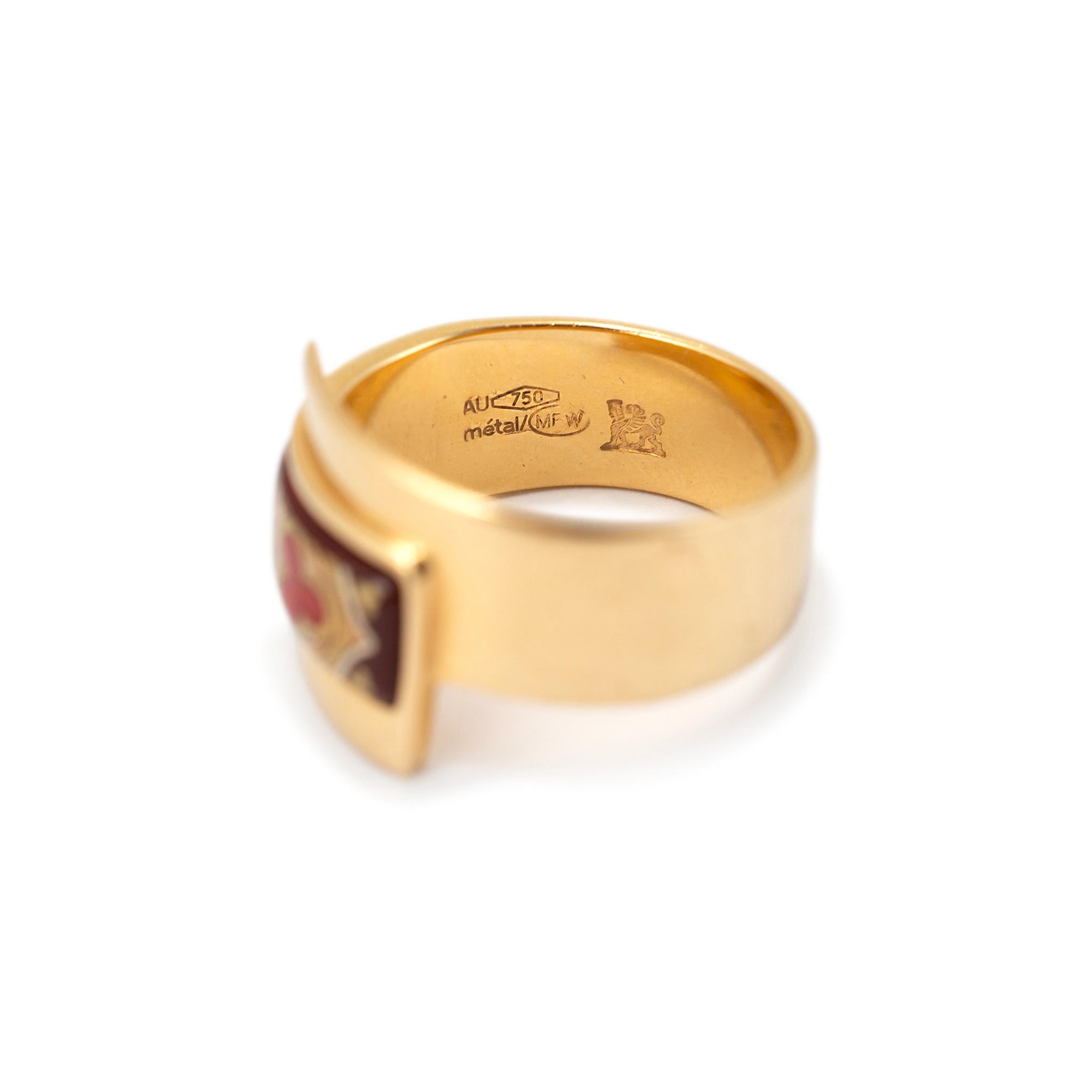 Frey Wille, bague vintage Hommage à Venise en or jaune 18 carats et émail 2