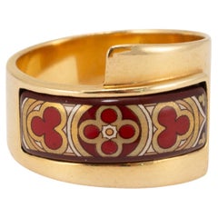 Frey Wille, bague vintage Hommage à Venise en or jaune 18 carats et émail