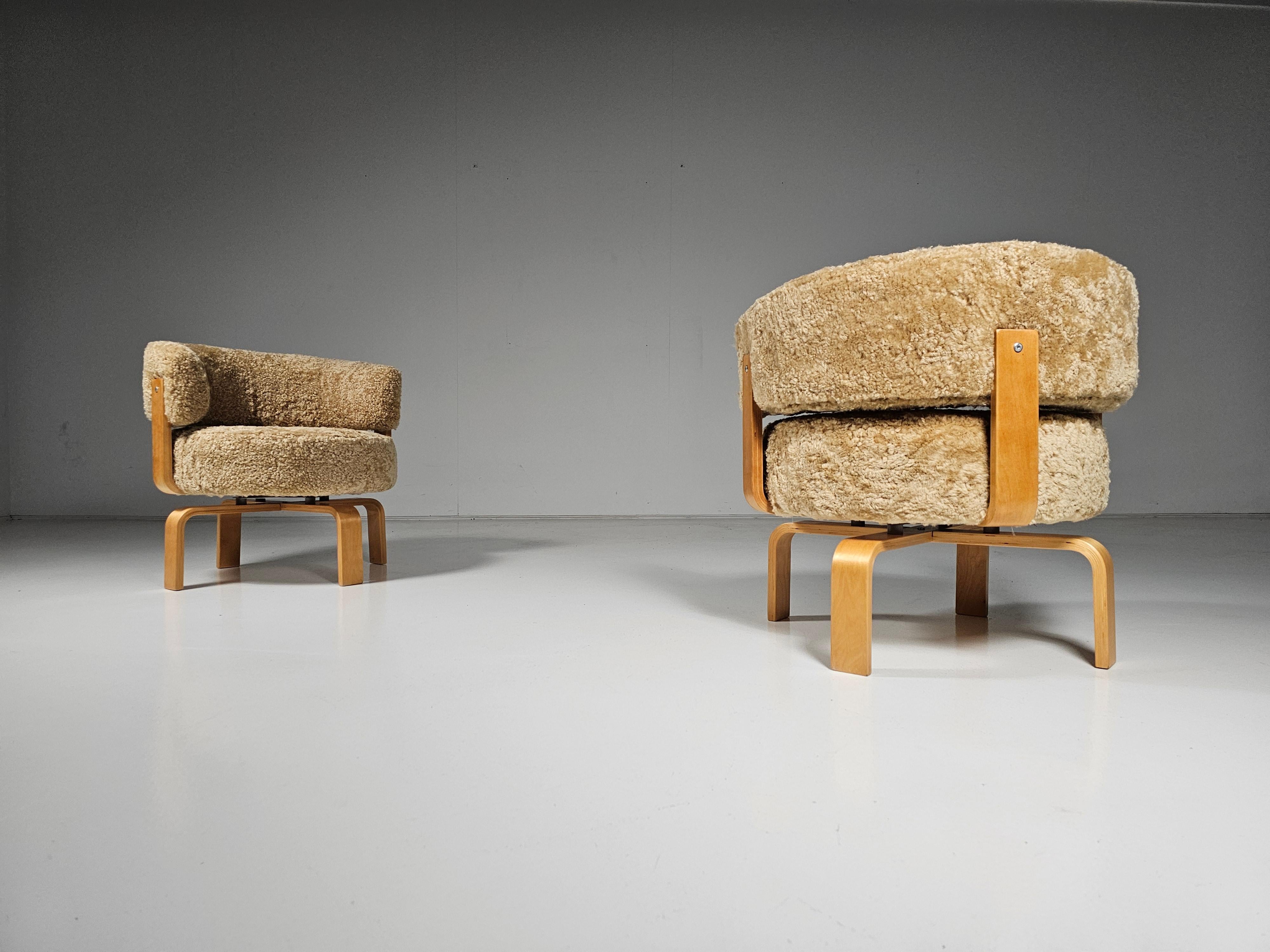 Drehsessel Fridene aus Lammfell von Carina Bengs für IKEA, Vintage (Lammleder)
