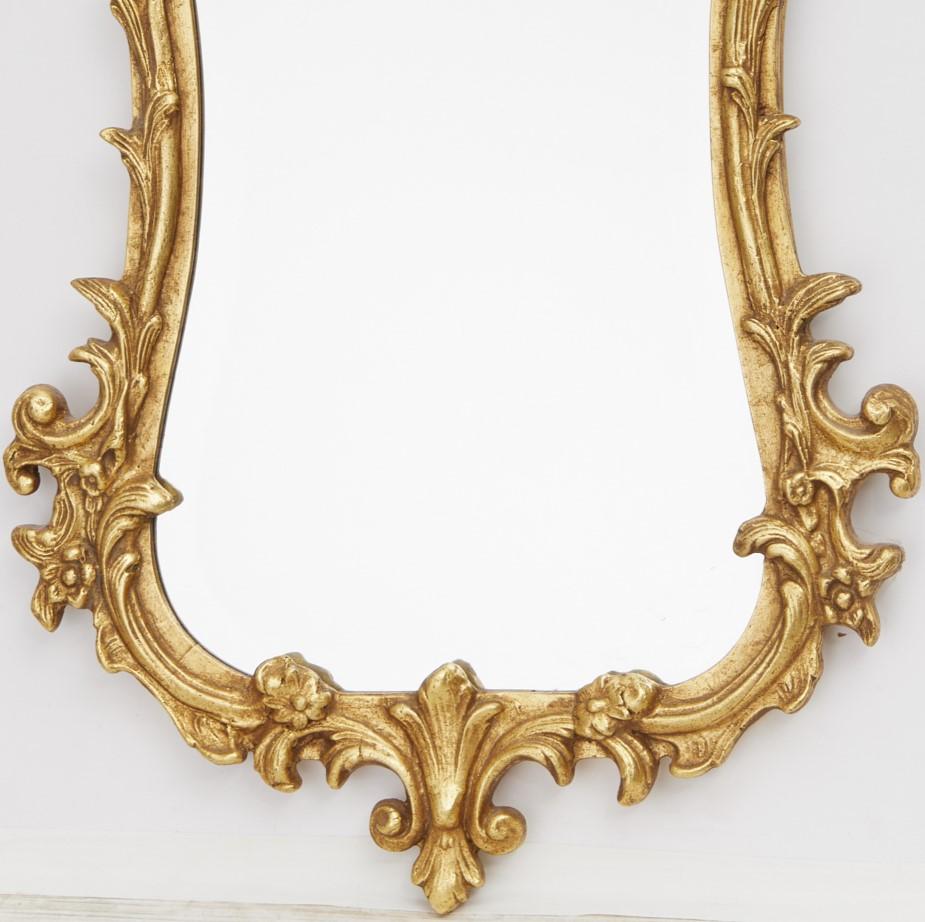 American Vintage Friedman Brothers Gilt Mirror with Scrolled Floral Design