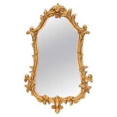 Miroir vintage Friedman Brothers doré à motifs floraux à volutes
