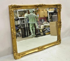 Specchio da parete rettangolare da 45" in stile French Rococo d'oro dei Friedman Brothers d'epoca